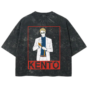 Playera streetwear premium de anime y gaming ExtraLife MX, corte boxy deluxe mineral wash heavyweight en color Acid Wash, moda urbana mexicana de culto.