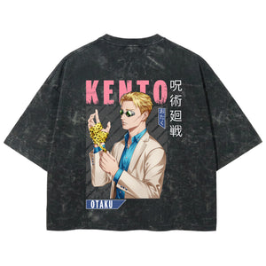 Playera streetwear premium de anime y gaming ExtraLife MX, corte boxy deluxe mineral wash heavyweight en color Acid Wash, moda urbana mexicana de culto.