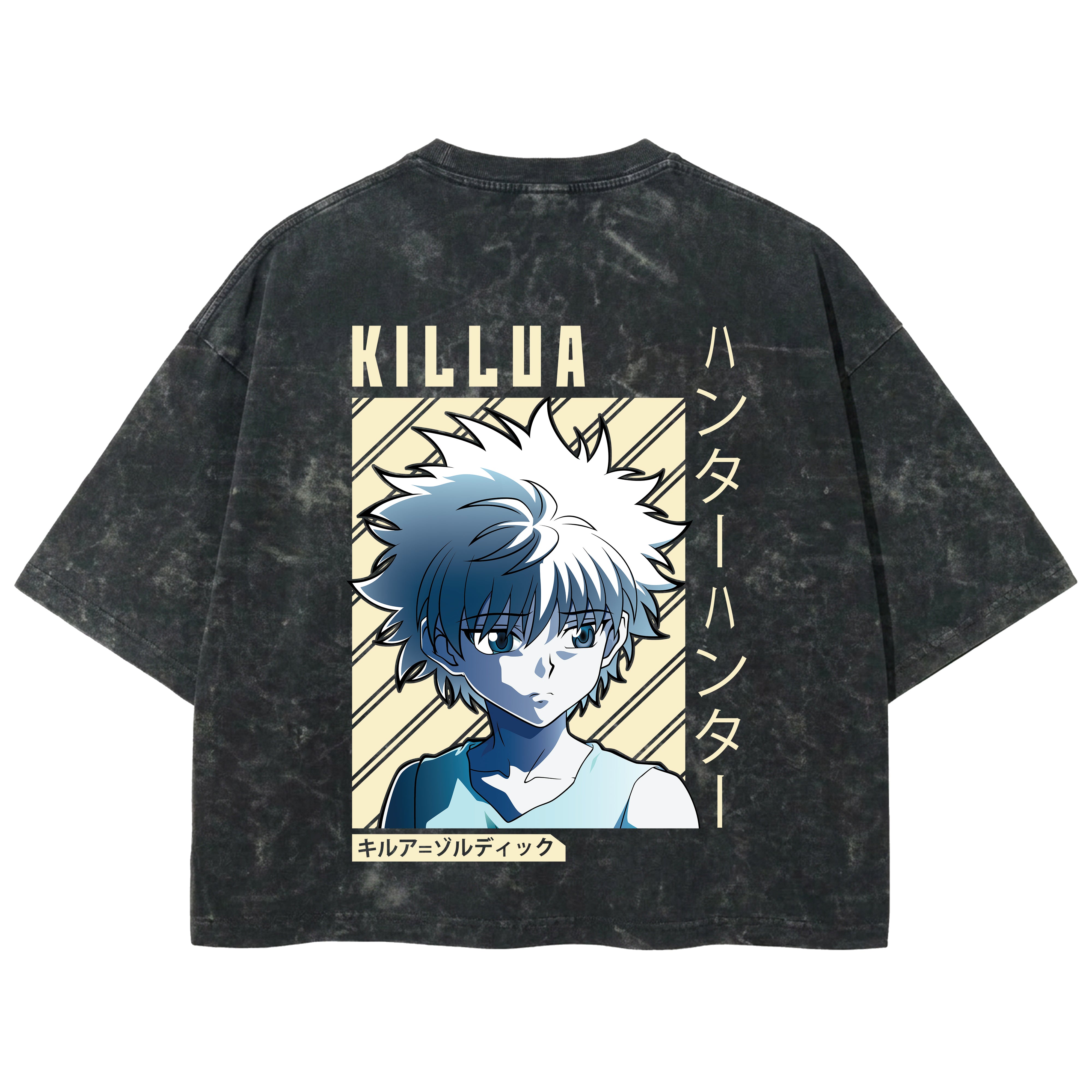 Playera streetwear premium de anime y gaming ExtraLife MX, corte boxy deluxe mineral wash heavyweight en color Acid Wash, moda urbana mexicana de culto.