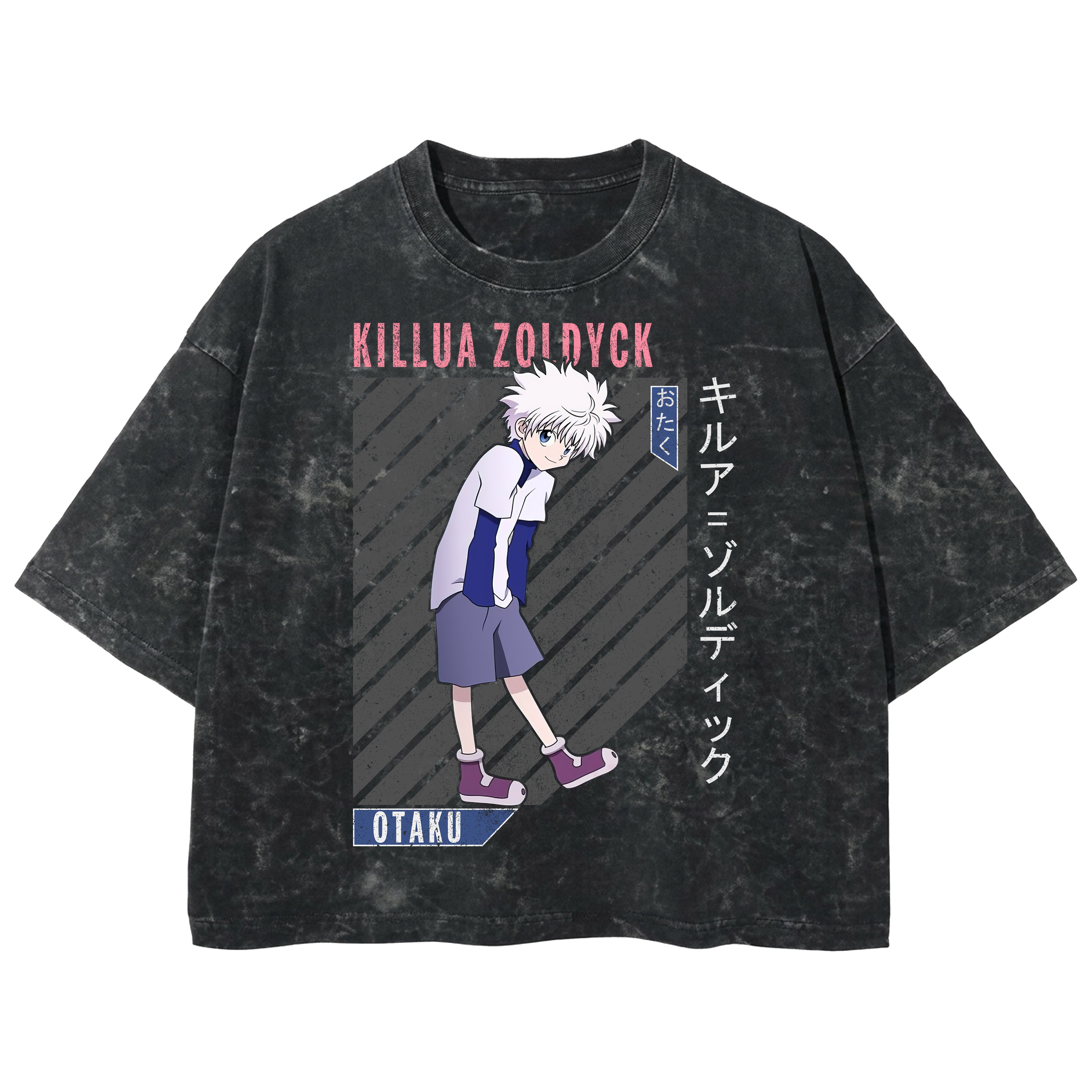 Playera streetwear premium de anime y gaming ExtraLife MX, corte boxy deluxe mineral wash heavyweight en color Acid Wash, moda urbana mexicana de culto.