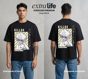 La Prueba del Cazador | El Mejor del Clan #02083 - Playera Oversized Premium | Deep Black - Foto en modelo