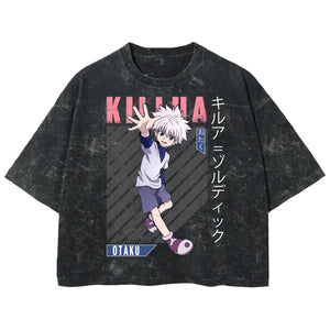Playera streetwear premium de anime y gaming ExtraLife MX, corte boxy deluxe mineral wash heavyweight en color Acid Wash, moda urbana mexicana de culto.