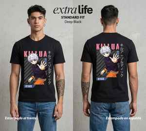 La Prueba del Cazador | El Rayo del Clan #02085 - Playera Standard Fit | Deep Black - Foto en modelo