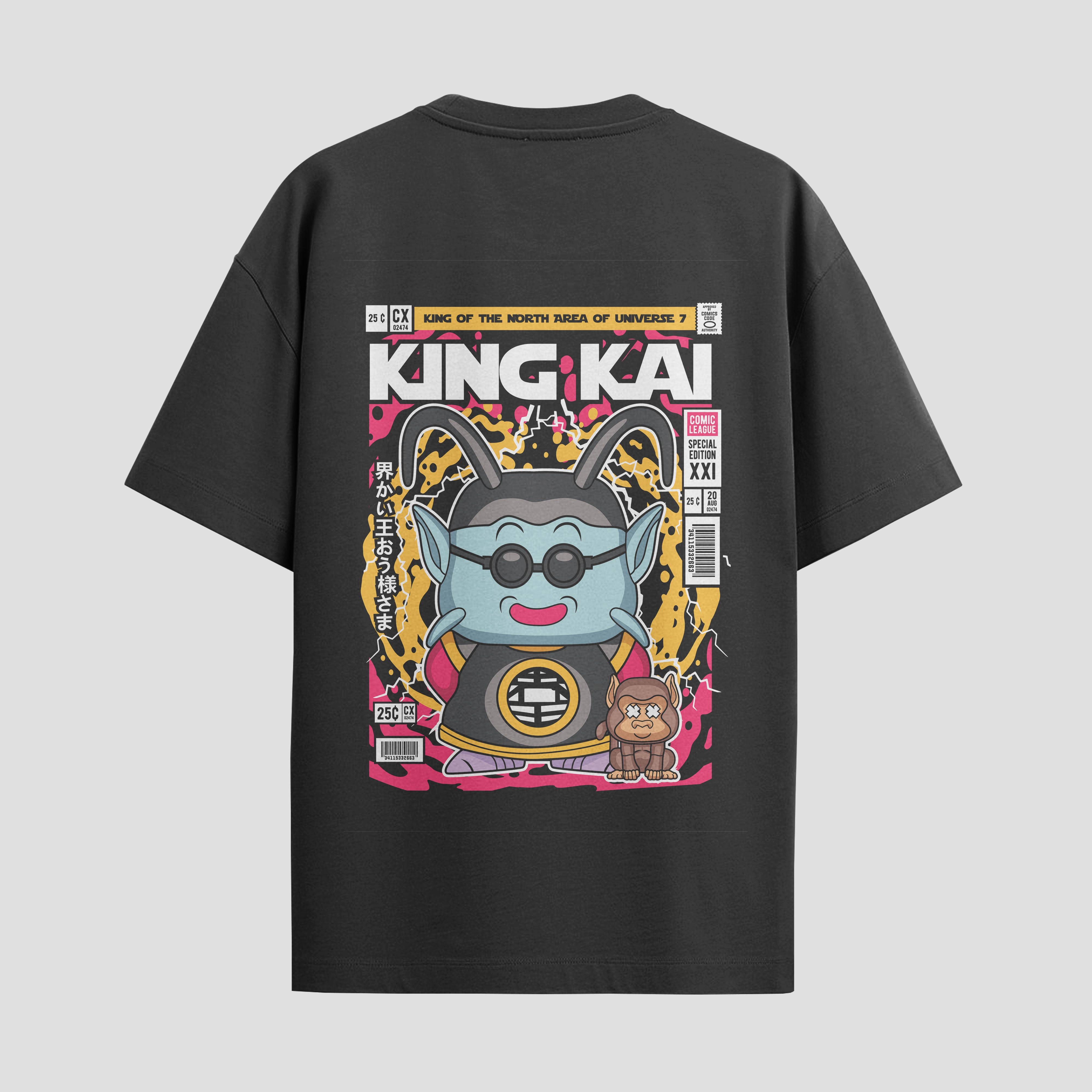 Playera urbana de anime y gaming ExtraLife MX, corte Standard Fit unisex ligero y transpirable en color Deep Black y Pure White, ropa de uso diario para gym y casual.