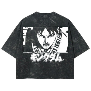Playera streetwear premium de anime y gaming ExtraLife MX, corte boxy deluxe mineral wash heavyweight en color Acid Wash, moda urbana mexicana de culto.