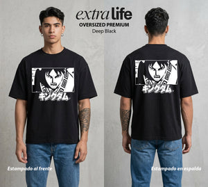 Las Espadas del Imperio | La Espada del Estado #02092 - Playera Oversized Premium | Deep Black - Foto en modelo