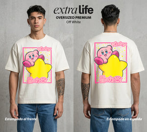El Reino Rosa | La Bola Rosa #02093 - Playera Oversized Premium | Off White - Foto en modelo