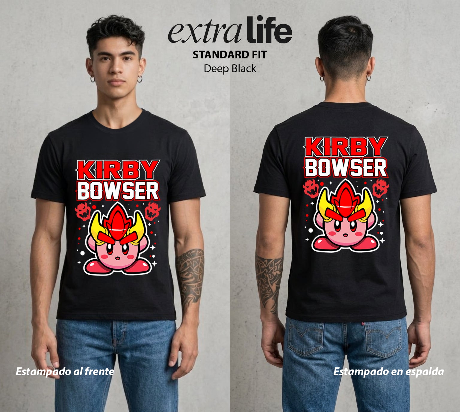 El Reino Rosa | El Rey del Castillo #02095 - Playera Standard Fit | Deep Black - Foto en modelo