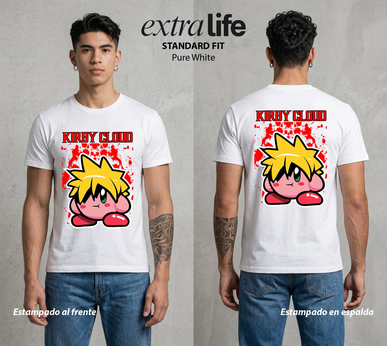El Reino Rosa | La Nube del Bien #02096 - Playera Standard Fit | Pure White - Foto en modelo