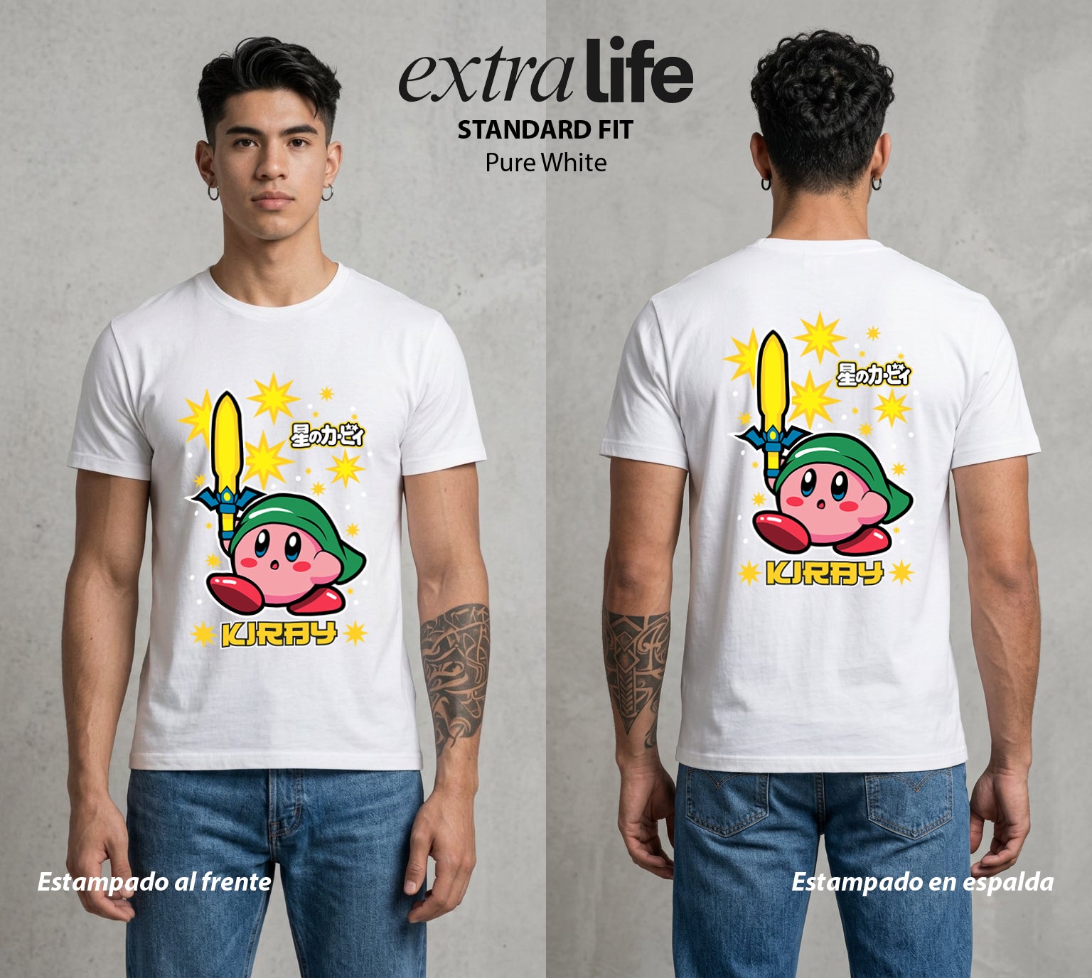 El Reino Rosa | El Heroe Legendario #02099 - Playera Standard Fit | Pure White - Foto en modelo