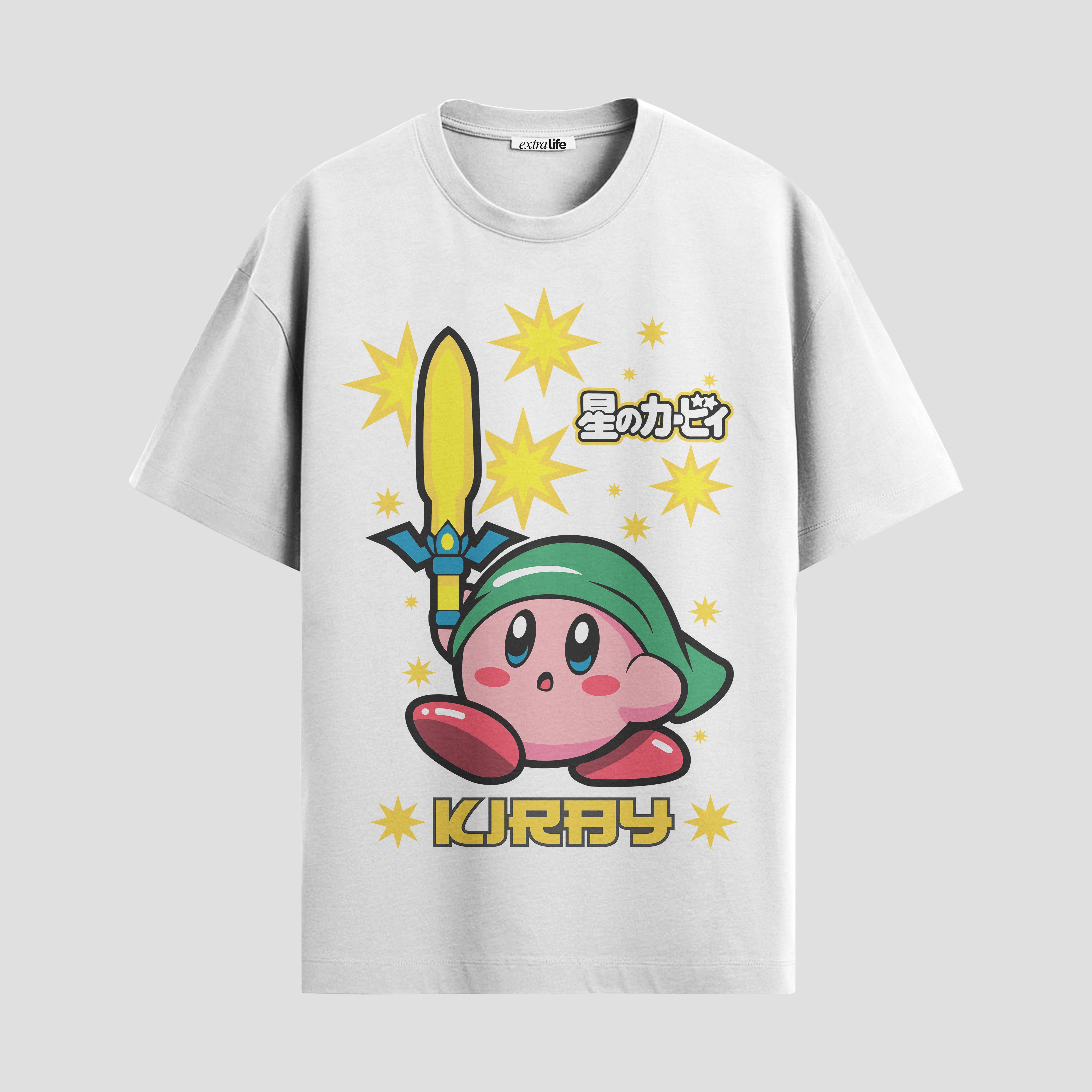 Playera urbana de anime y gaming ExtraLife MX, corte Standard Fit unisex ligero y transpirable en color Deep Black y Pure White, ropa de uso diario para gym y casual.