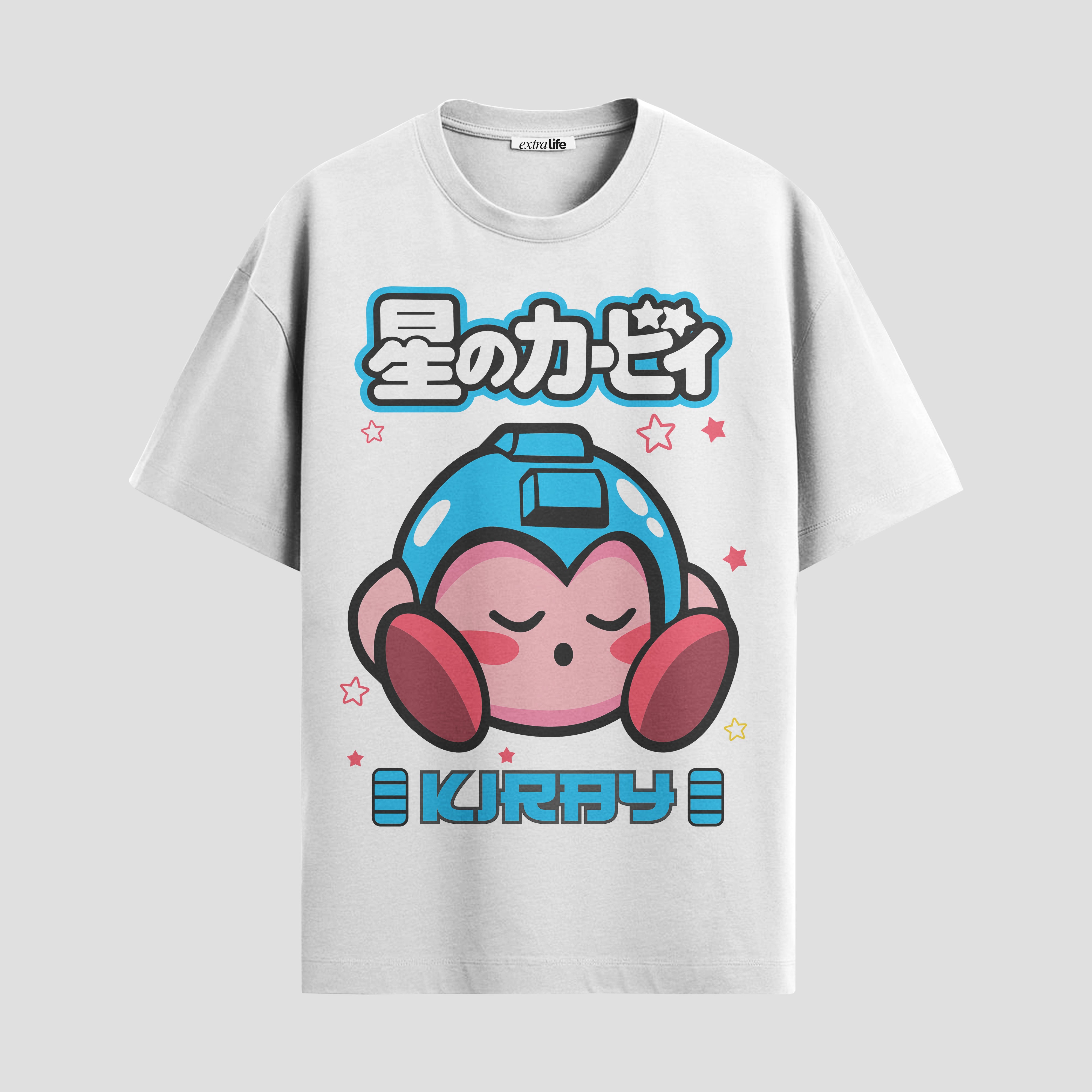 Playera urbana de anime y gaming ExtraLife MX, corte Standard Fit unisex ligero y transpirable en color Deep Black y Pure White, ropa de uso diario para gym y casual.