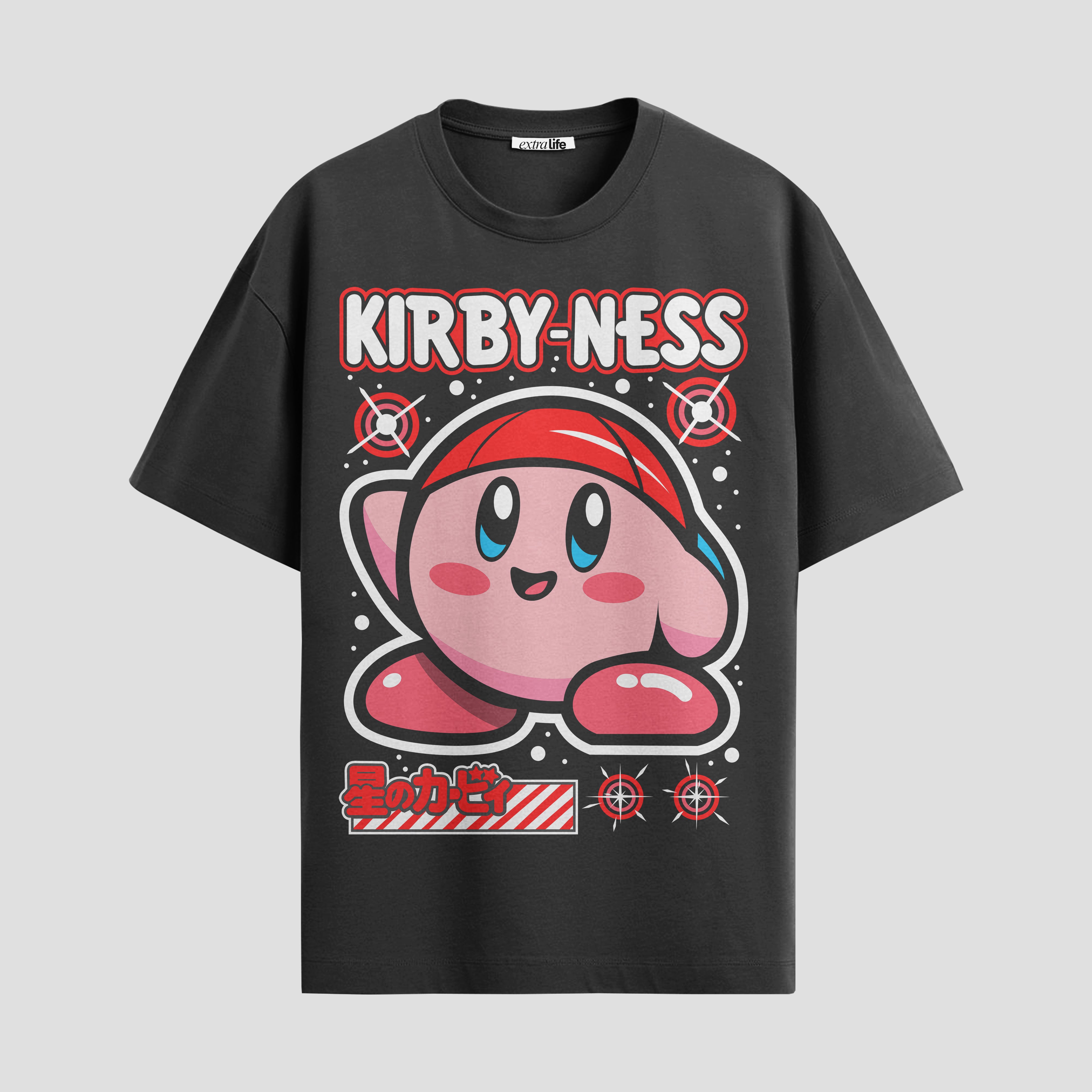 Playera urbana de anime y gaming ExtraLife MX, corte Standard Fit unisex ligero y transpirable en color Deep Black y Pure White, ropa de uso diario para gym y casual.