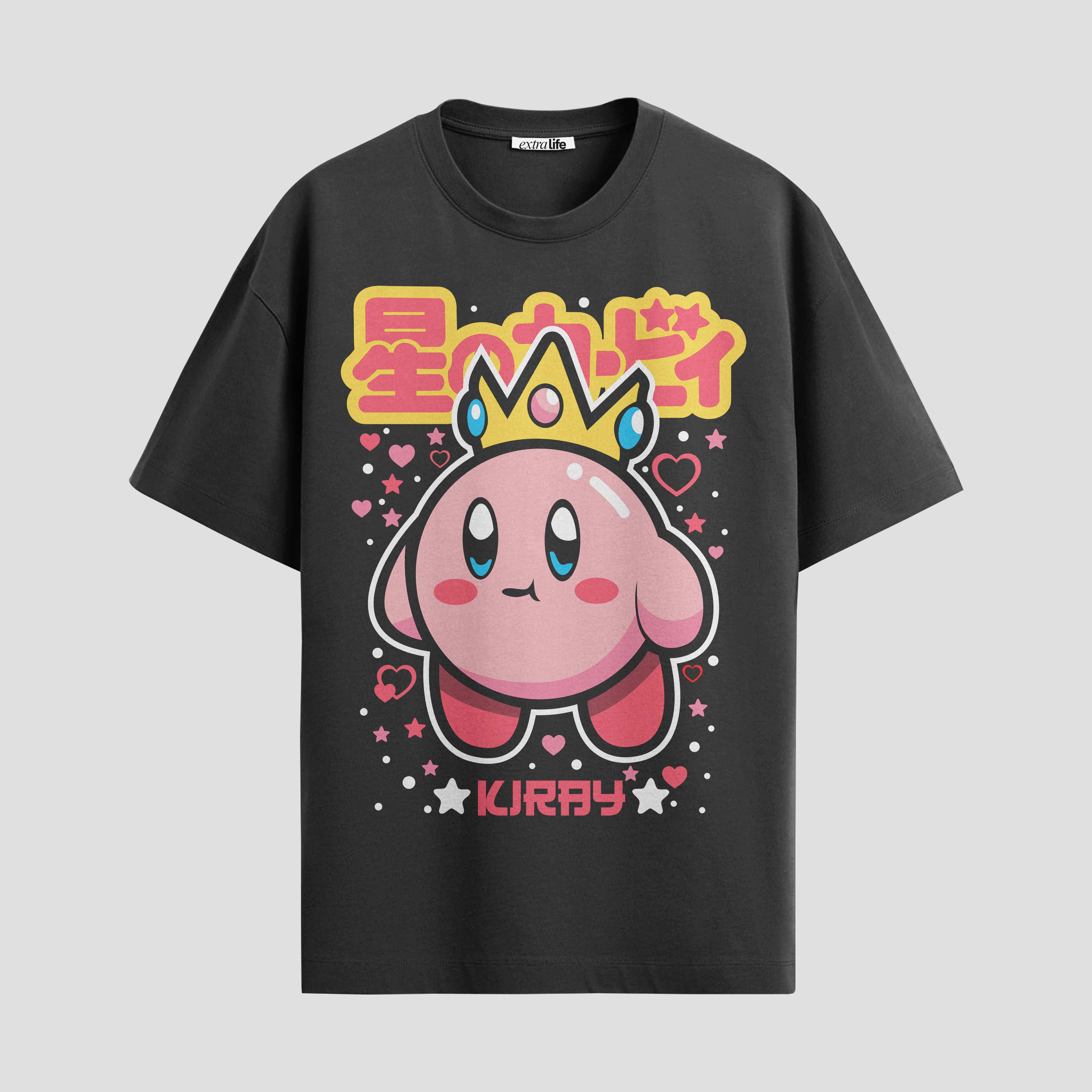 Playera urbana de anime y gaming ExtraLife MX, corte Standard Fit unisex ligero y transpirable en color Deep Black y Pure White, ropa de uso diario para gym y casual.