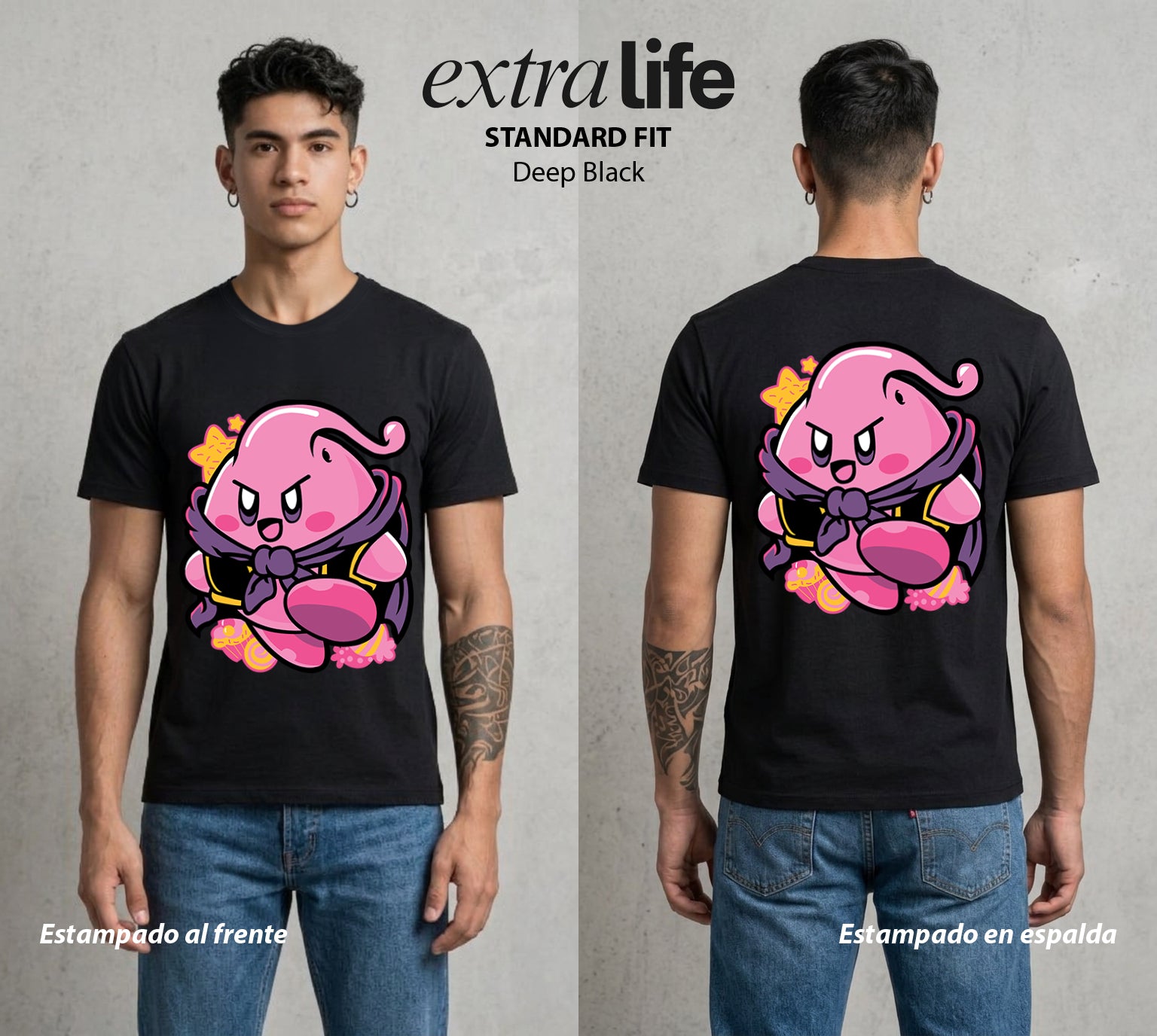 El Reino Rosa | El Terror Rosa #02106 - Playera Standard Fit | Deep Black - Foto en modelo
