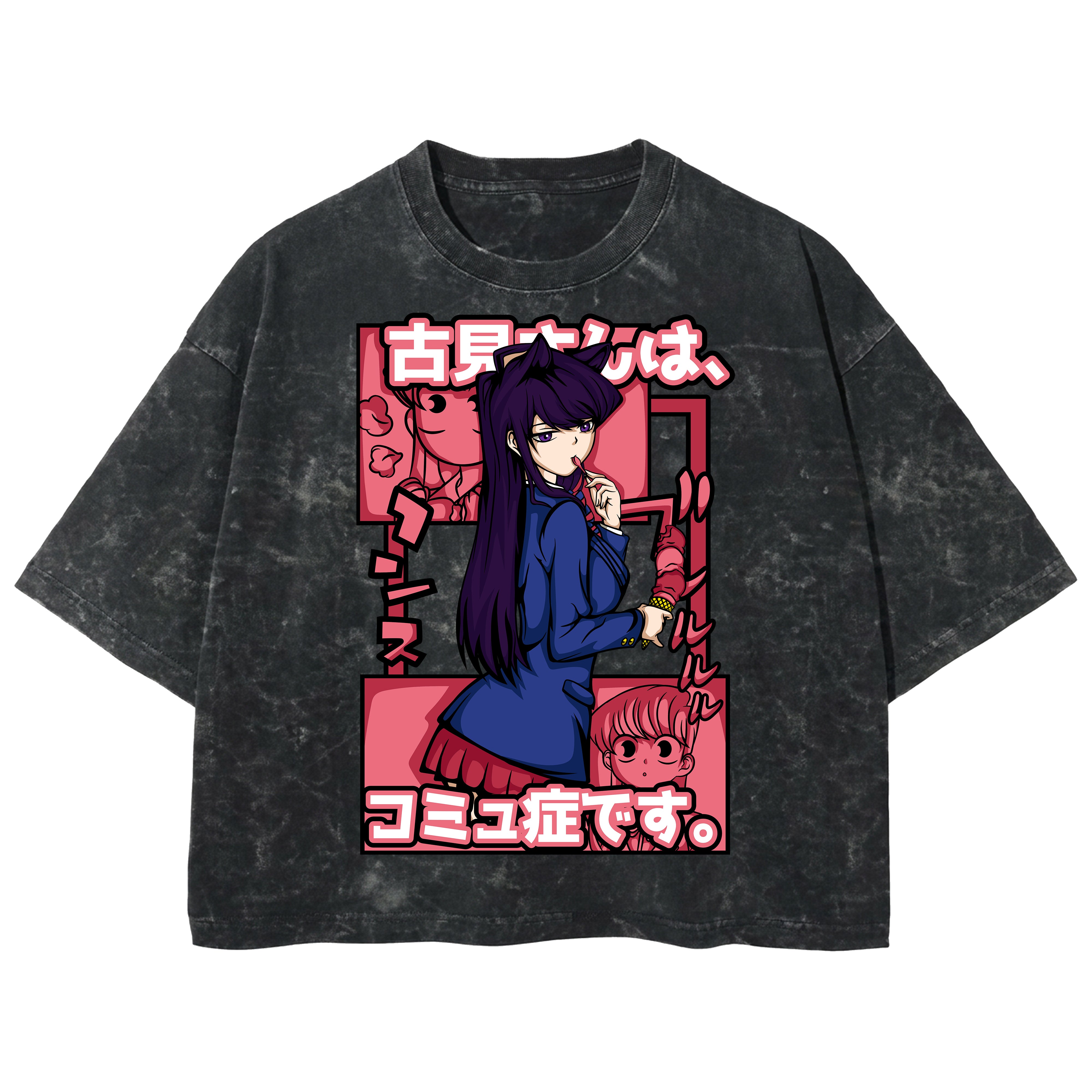 Playera streetwear premium de anime y gaming ExtraLife MX, corte boxy deluxe mineral wash heavyweight en color Acid Wash, moda urbana mexicana de culto.