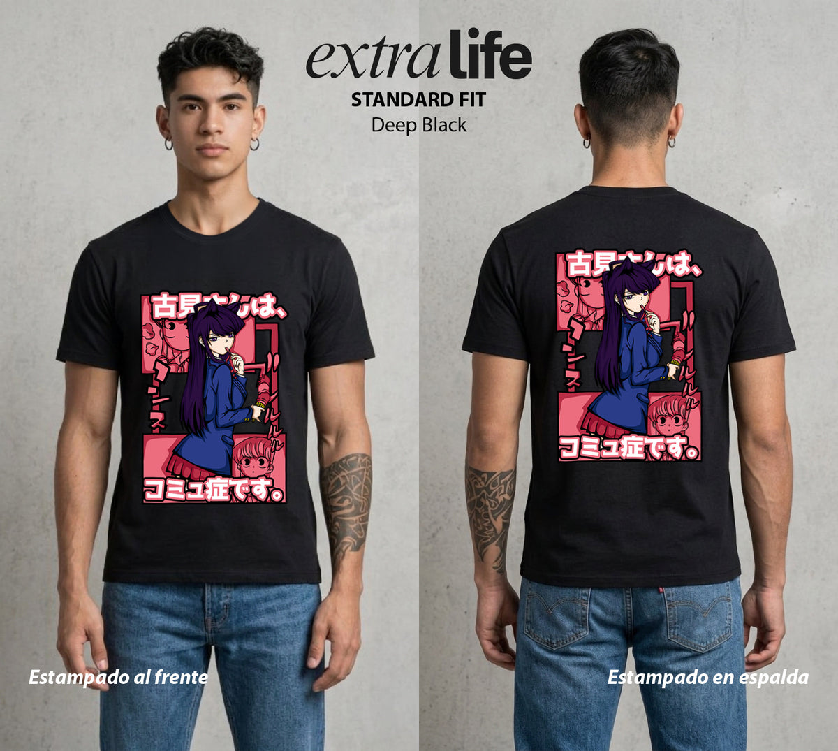Cien Amigos | La Belleza sin Palabras #02114 - Playera Classic Premium | Deep Black - Foto en modelo