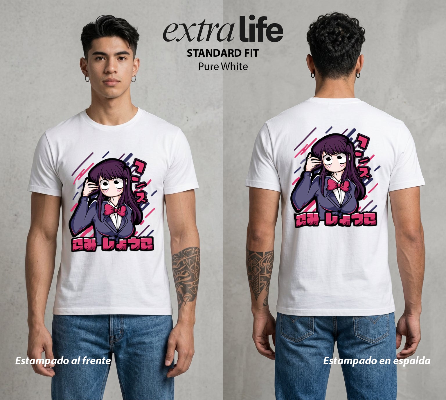 Cien Amigos | El Corazon sin Voz #02115 - Playera Standard Fit | Pure White - Foto en modelo