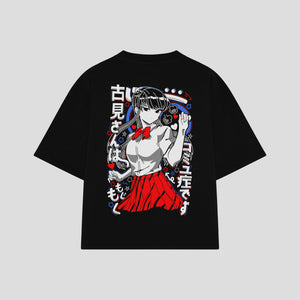 Playera streetwear premium de anime y gaming ExtraLife MX, corte oversized drop shoulder ligero y fresco en color Deep Black y Off-White, moda urbana mexicana de culto.