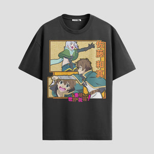 Playera urbana de anime y gaming ExtraLife MX, corte Standard Fit unisex ligero y transpirable en color Deep Black y Pure White, ropa de uso diario para gym y casual.