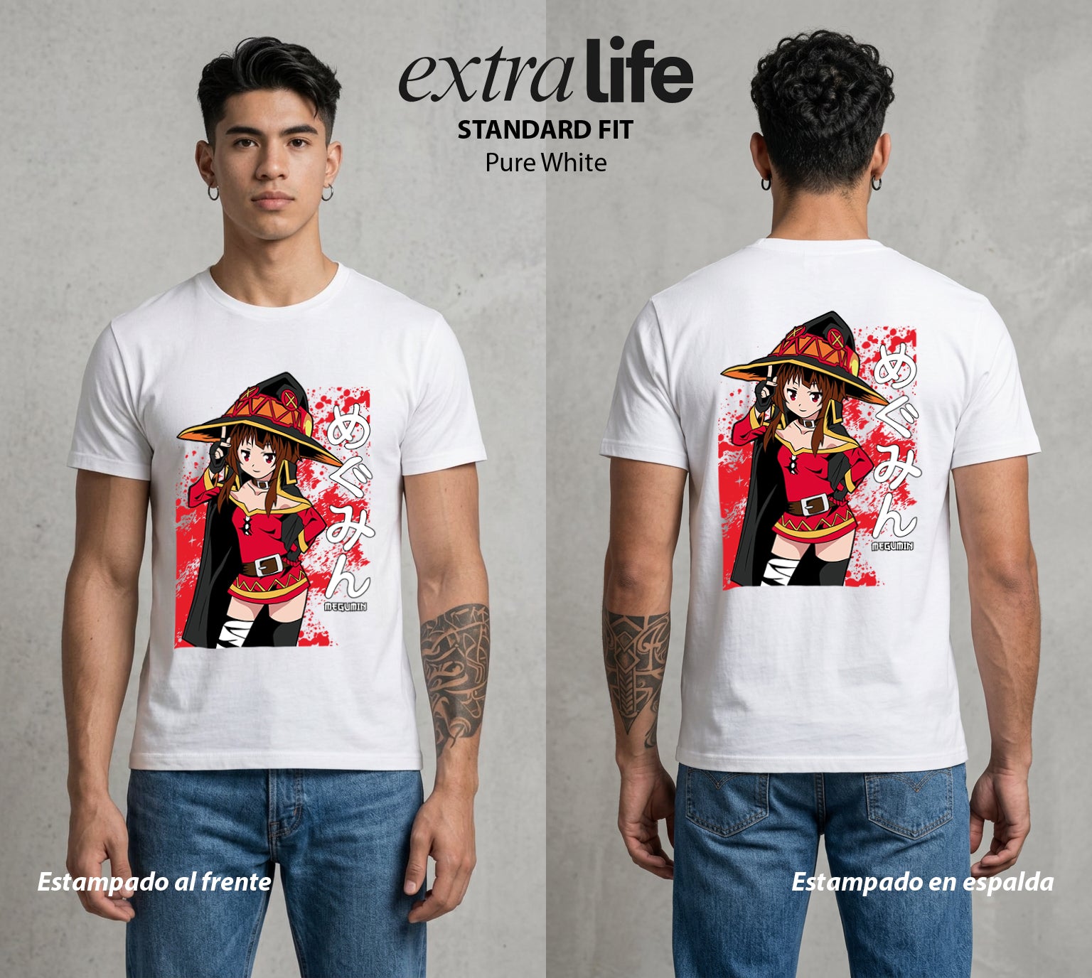 La Otra Vida del Heroe | La Explosion y Solo Explosion #02124 - Playera Standard Fit | Pure White - Foto en modelo