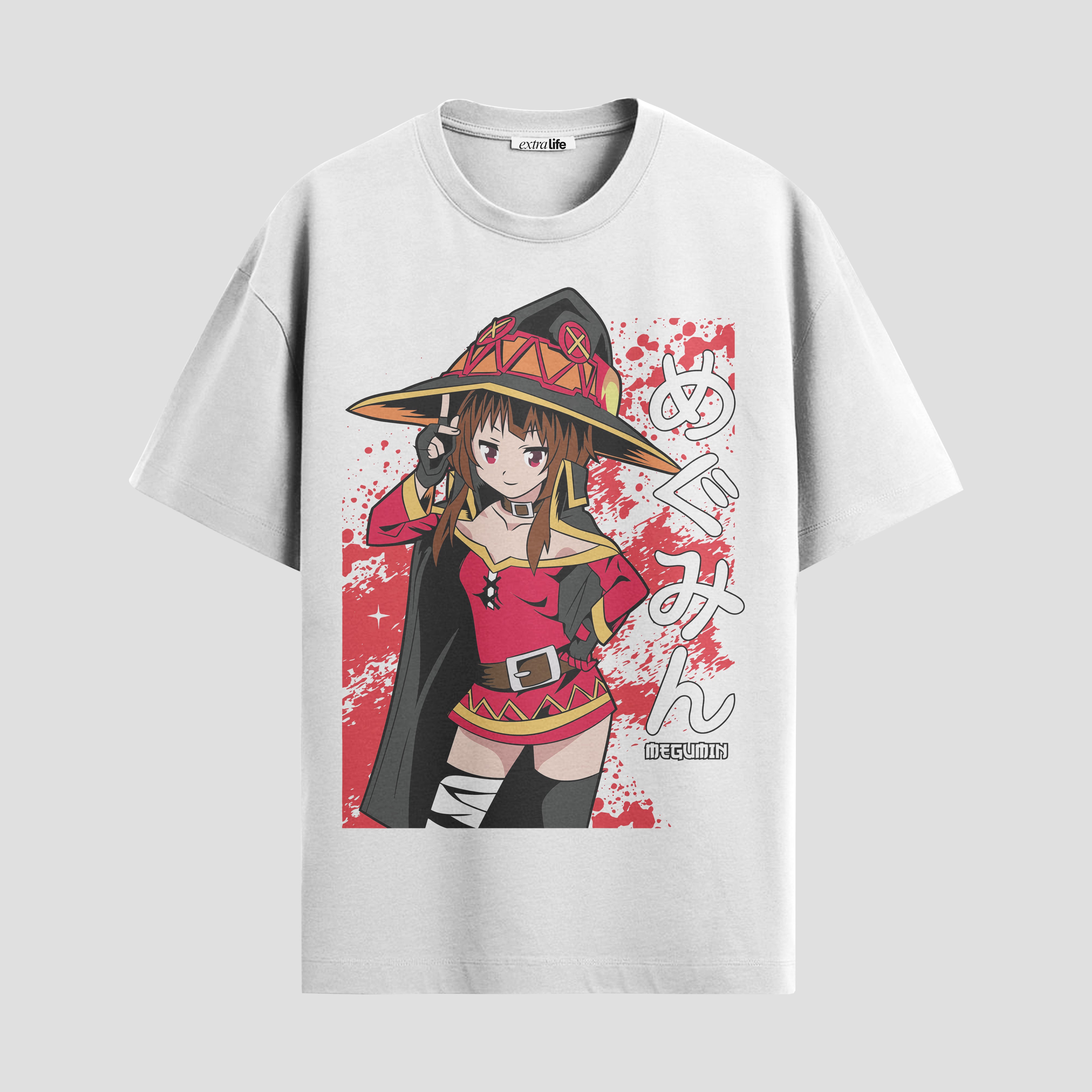 Playera urbana de anime y gaming ExtraLife MX, corte Standard Fit unisex ligero y transpirable en color Deep Black y Pure White, ropa de uso diario para gym y casual.