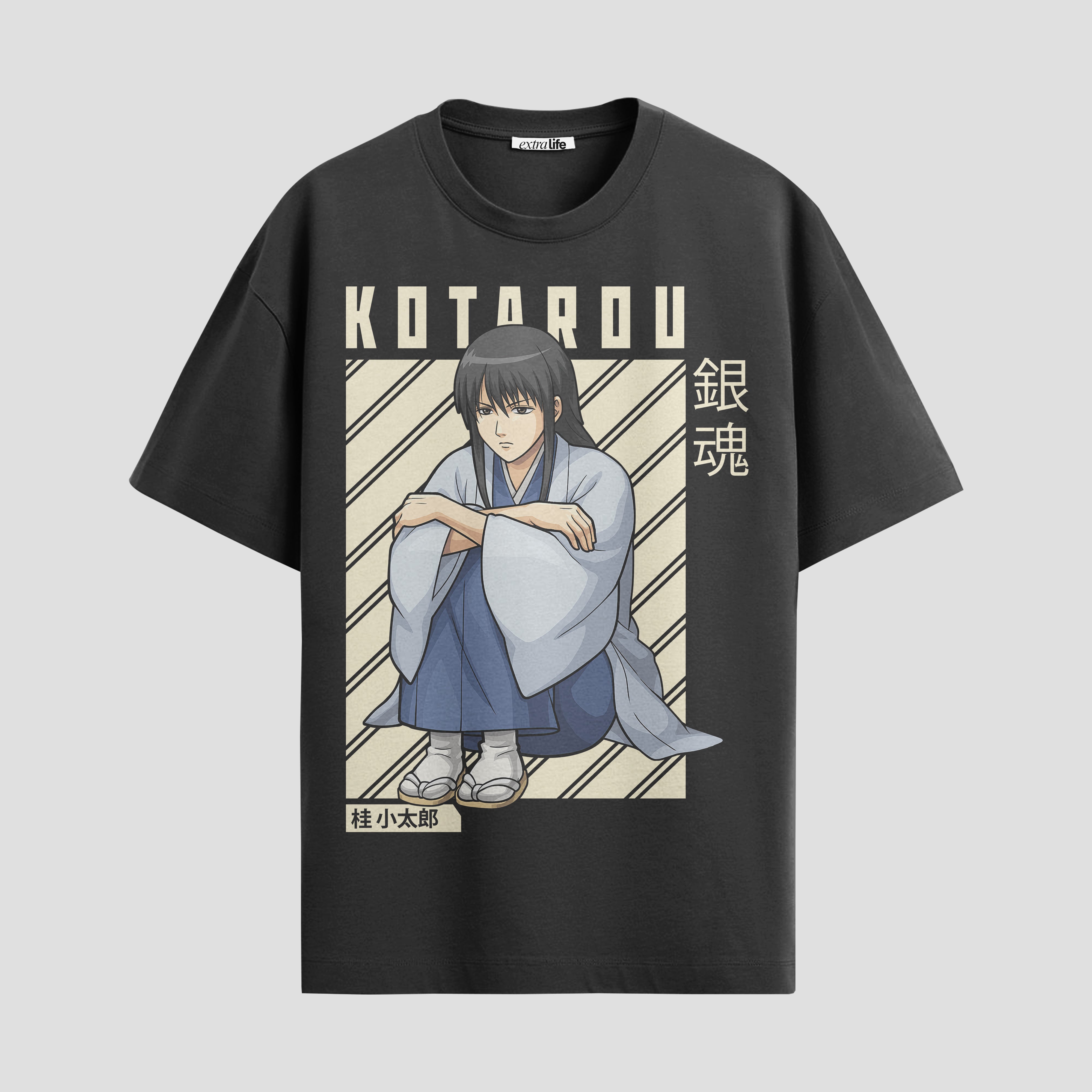 Playera urbana de anime y gaming ExtraLife MX, corte Standard Fit unisex ligero y transpirable en color Deep Black y Pure White, ropa de uso diario para gym y casual.