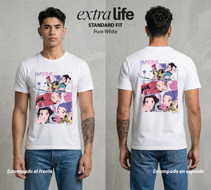 Cazadores Idol | El Idol Combatiente #02132 - Playera Standard Fit | Pure White - Foto en modelo
