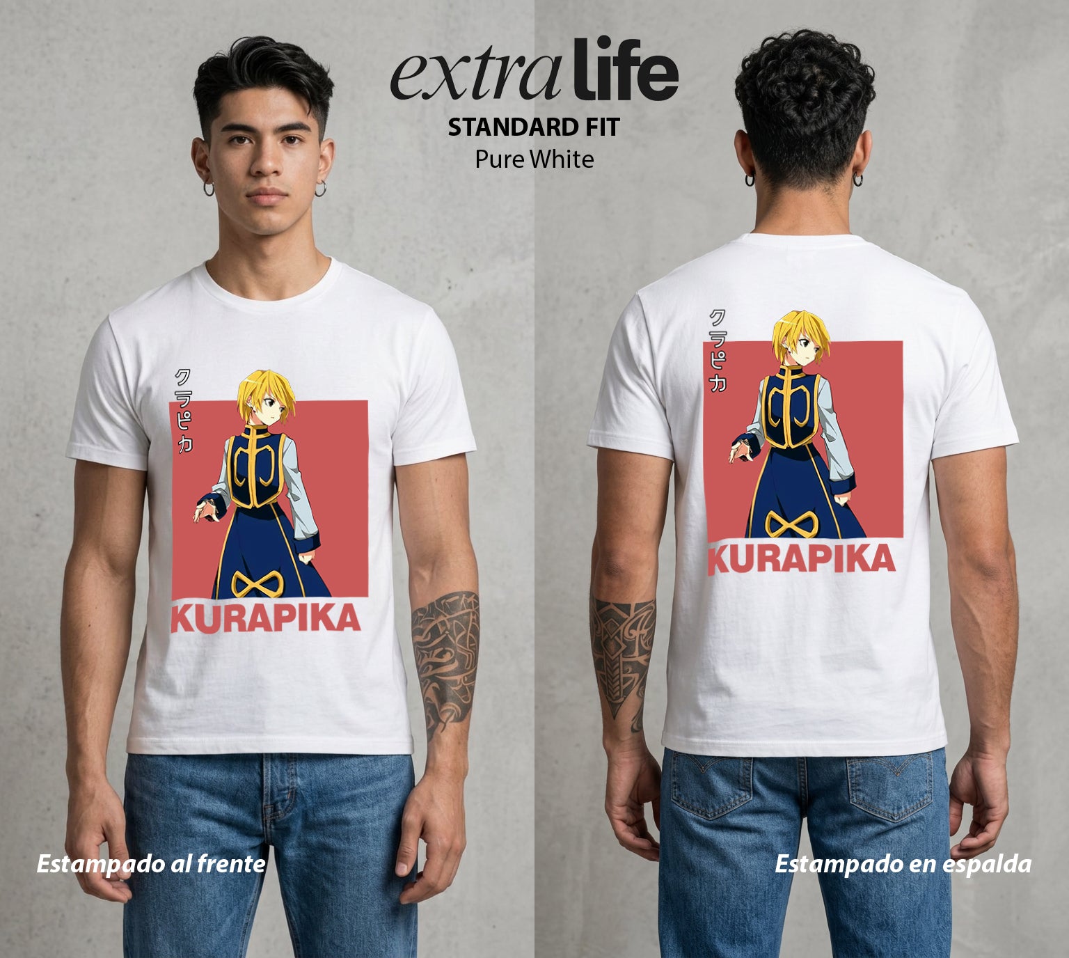La Prueba del Cazador | La Venganza Escarlata #02133 - Playera Standard Fit | Pure White - Foto en modelo