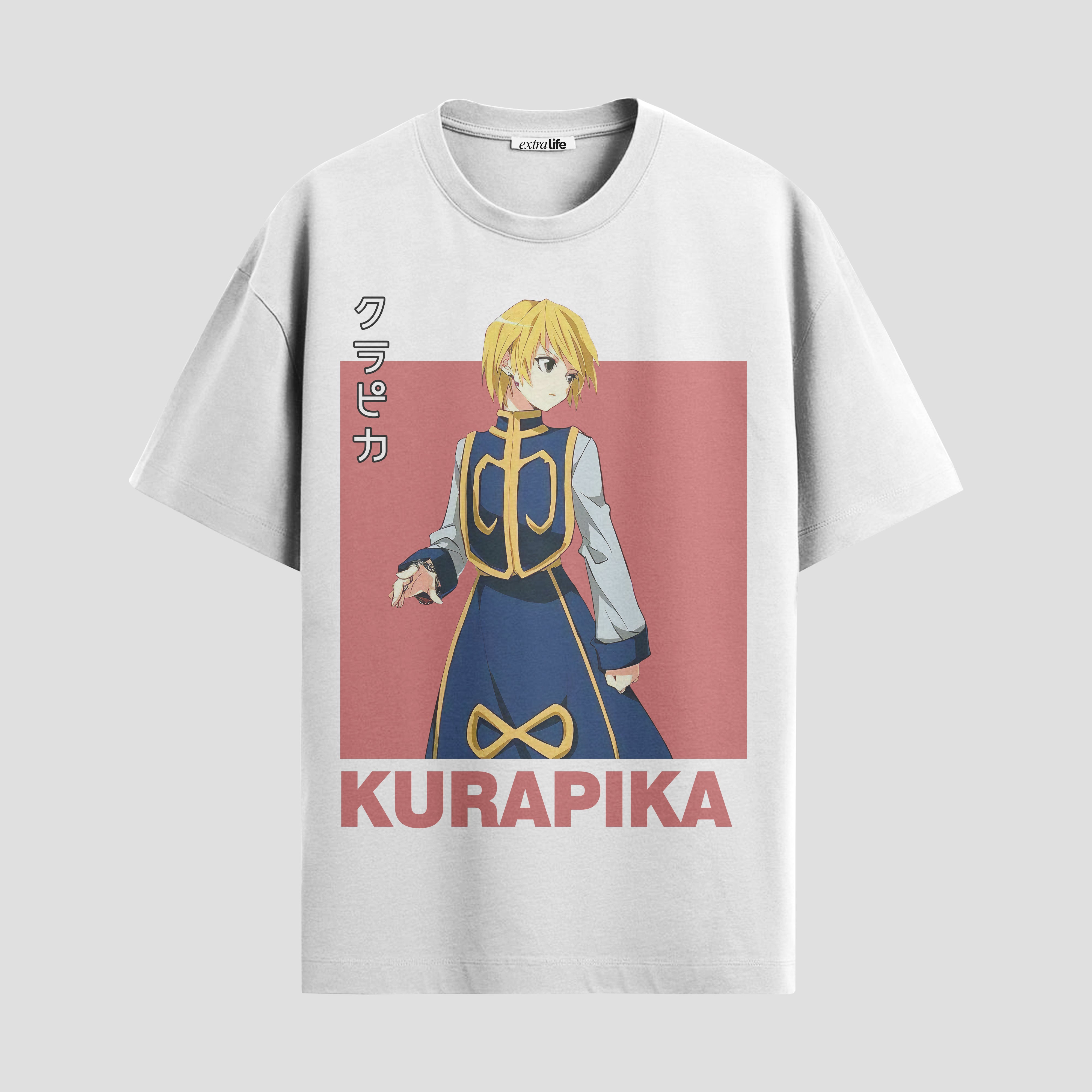 Playera urbana de anime y gaming ExtraLife MX, corte Standard Fit unisex ligero y transpirable en color Deep Black y Pure White, ropa de uso diario para gym y casual.