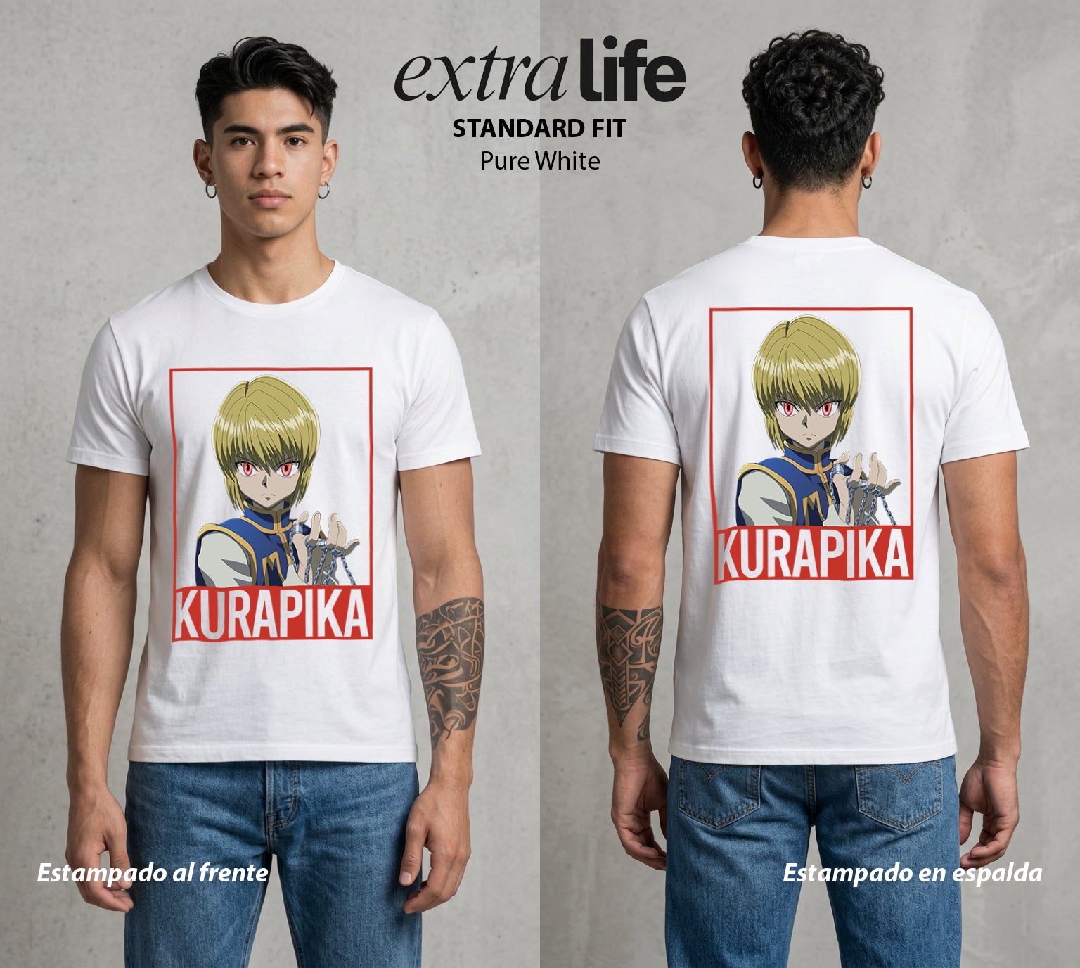 La Prueba del Cazador | La Venganza Escarlata #02138 - Playera Standard Fit | Pure White - Foto en modelo