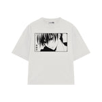 Playera streetwear premium de anime y gaming ExtraLife MX, corte oversized drop shoulder ligero y fresco en color Deep Black y Off-White, moda urbana mexicana de culto.