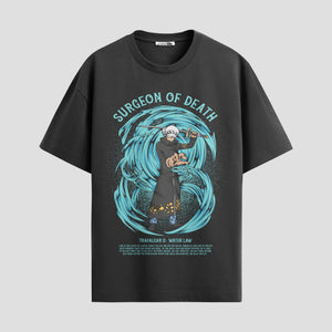 Playera urbana de anime y gaming ExtraLife MX, corte Standard Fit unisex ligero y transpirable en color Deep Black y Pure White, ropa de uso diario para gym y casual.