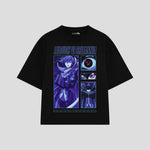 Playera streetwear premium de anime y gaming ExtraLife MX, corte oversized drop shoulder ligero y fresco en color Deep Black y Off-White, moda urbana mexicana de culto.