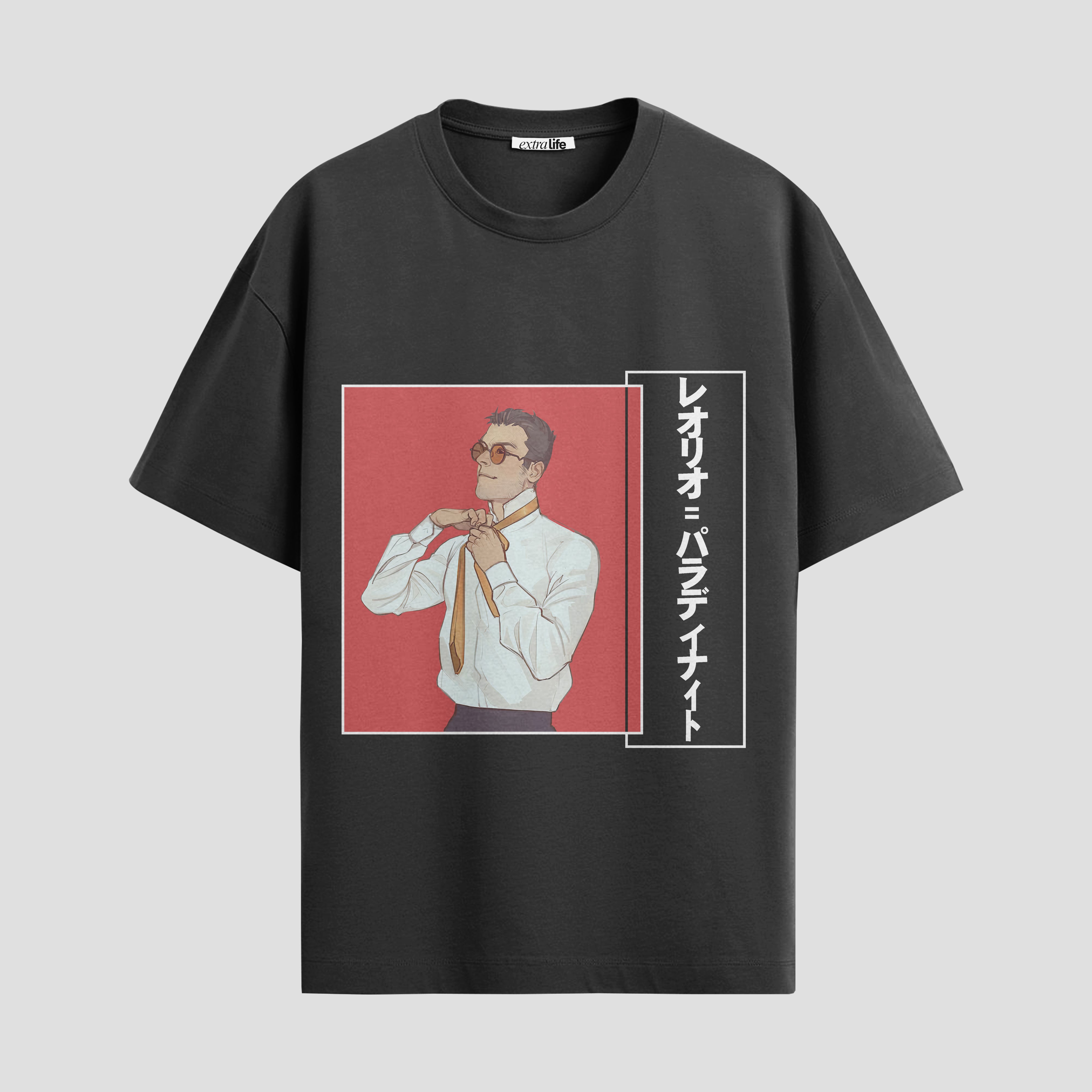 Playera urbana de anime y gaming ExtraLife MX, corte Standard Fit unisex ligero y transpirable en color Deep Black y Pure White, ropa de uso diario para gym y casual.