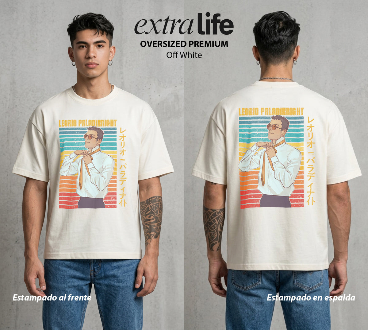 La Prueba del Cazador | La Promesa del Medico #02153 - Playera Oversized Premium | Off White - Foto en modelo