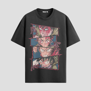 Playera urbana de anime y gaming ExtraLife MX, corte Standard Fit unisex ligero y transpirable en color Deep Black y Pure White, ropa de uso diario para gym y casual.