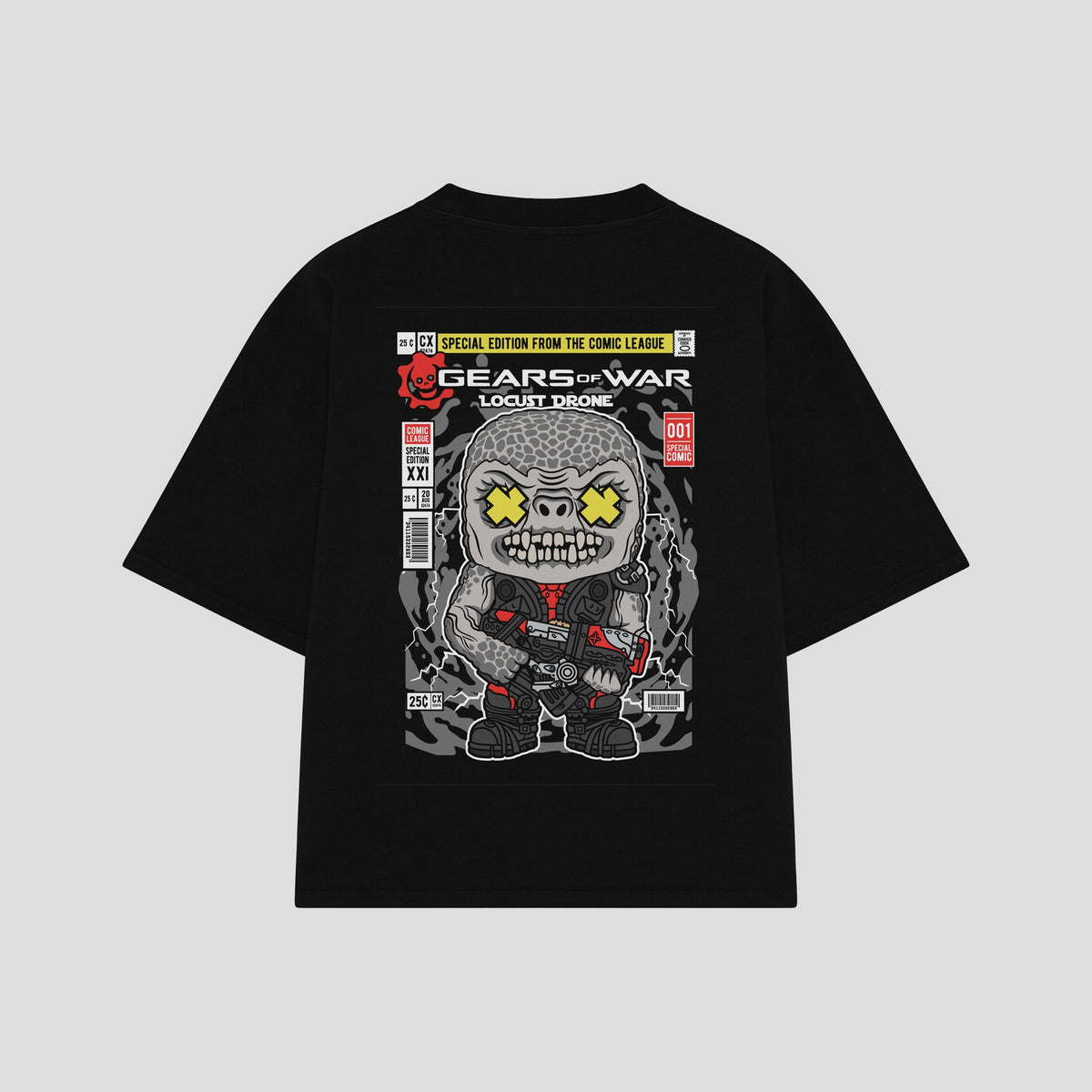 Playera streetwear premium de anime y gaming ExtraLife MX, corte oversized drop shoulder ligero y fresco en color Deep Black y Off-White, moda urbana mexicana de culto.