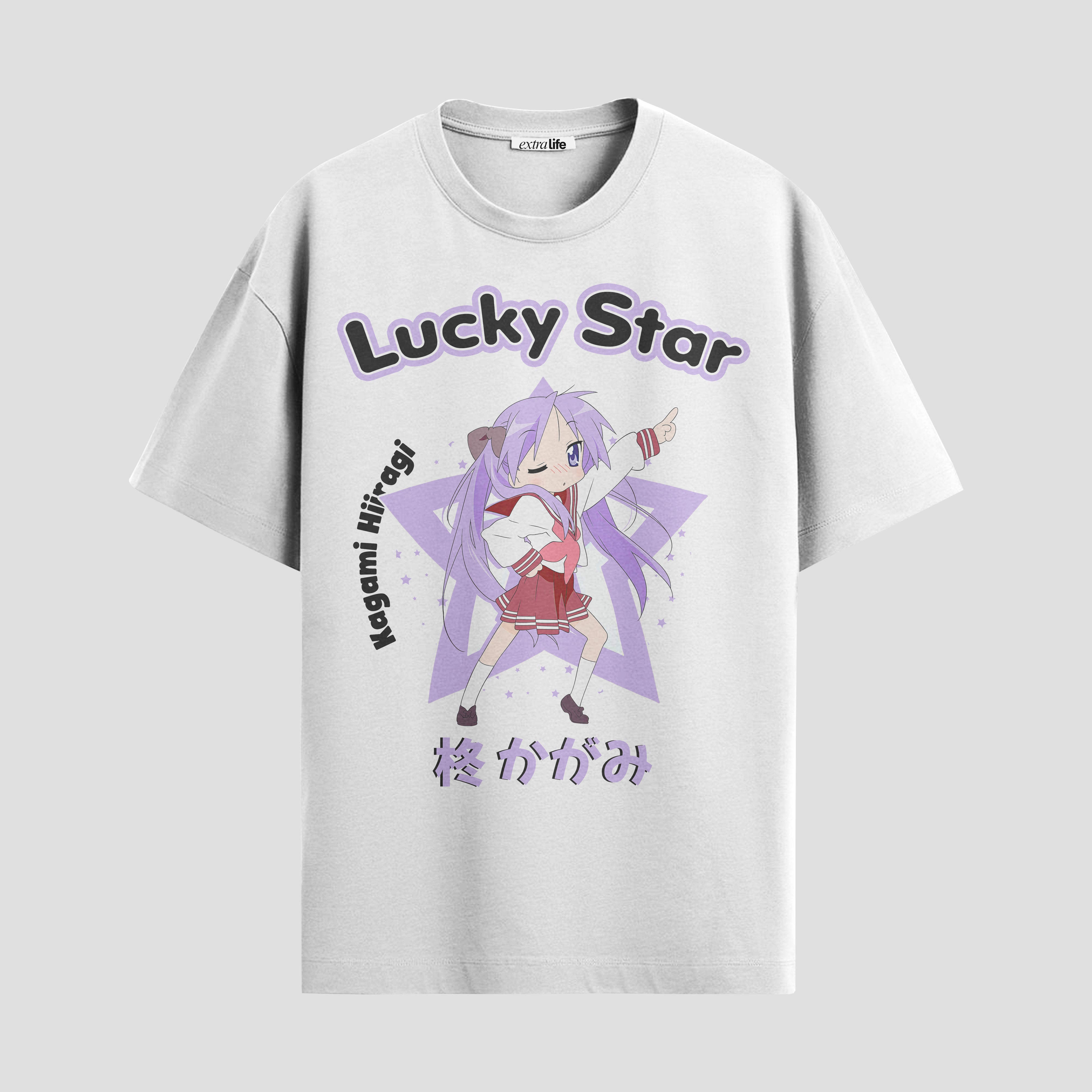 Playera urbana de anime y gaming ExtraLife MX, corte Standard Fit unisex ligero y transpirable en color Deep Black y Pure White, ropa de uso diario para gym y casual.
