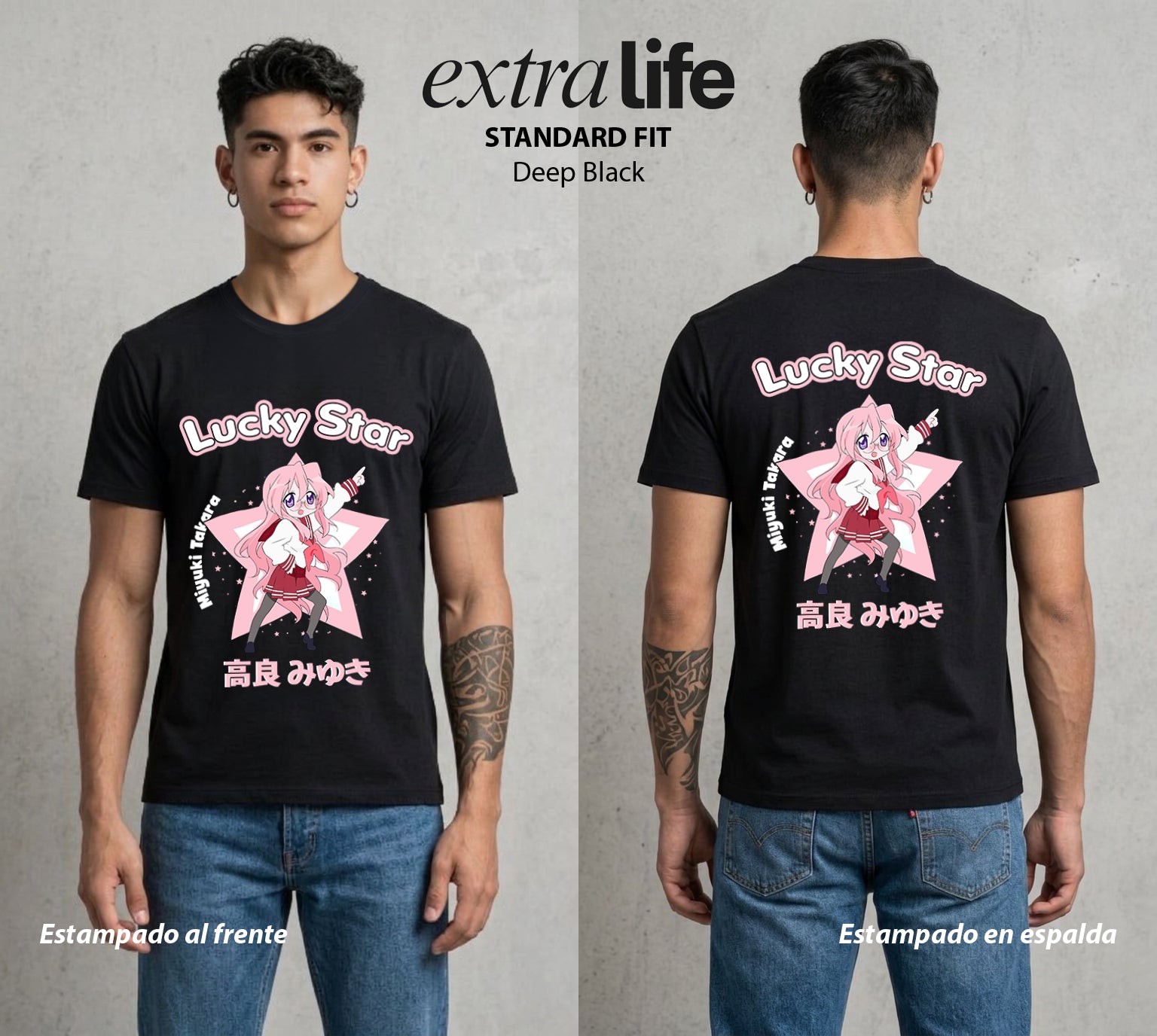 La Vida Otaku | La Estudiante Perfecta #02167 - Playera Standard Fit | Deep Black - Foto en modelo