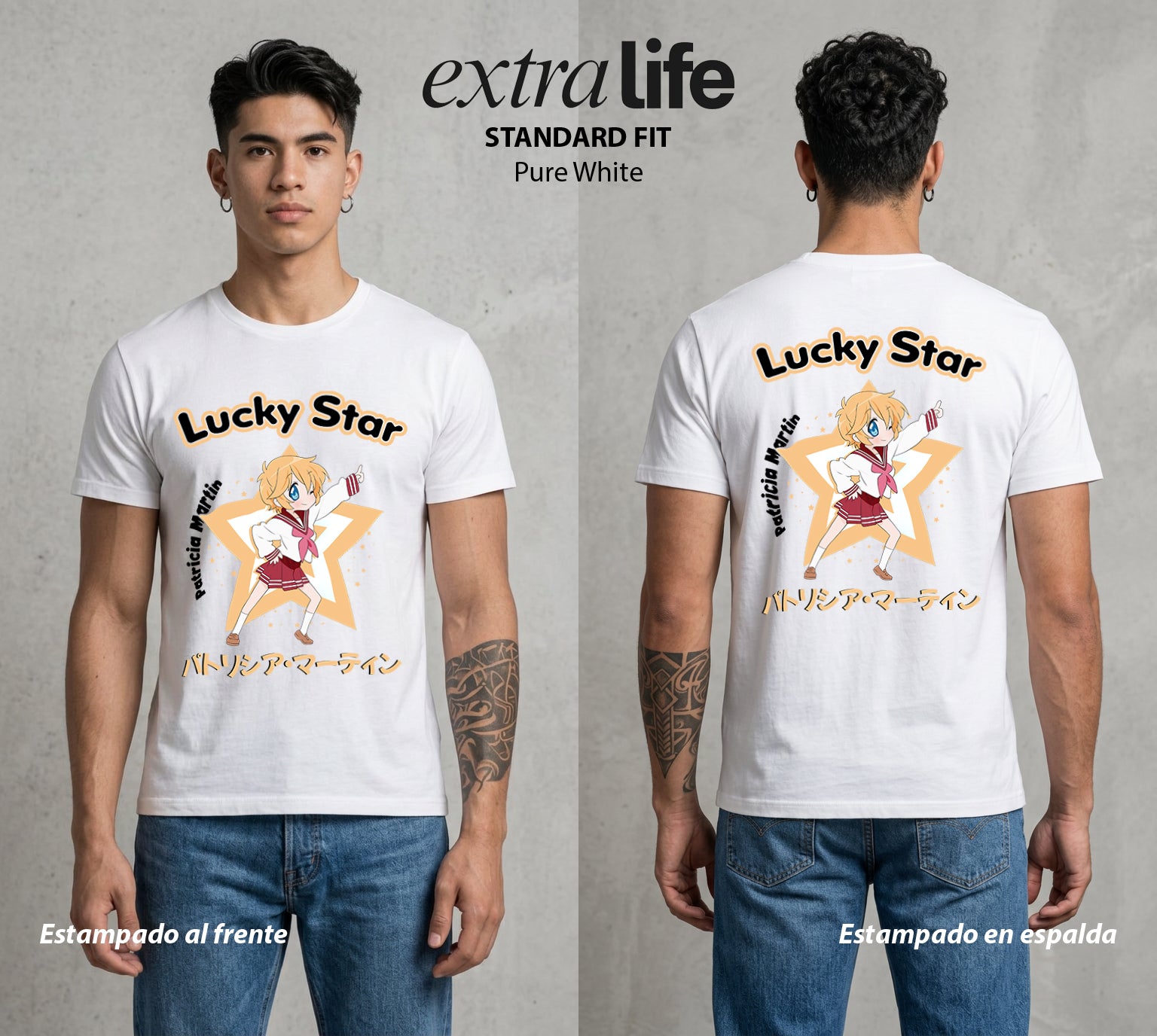 La Vida Otaku | El Amor por el Anime #02170 - Playera Standard Fit | Pure White - Foto en modelo