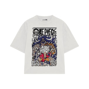 Playera streetwear premium de anime y gaming ExtraLife MX, corte oversized drop shoulder ligero y fresco en color Deep Black y Off-White, moda urbana mexicana de culto.