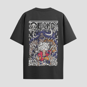 Playera urbana de anime y gaming ExtraLife MX, corte Standard Fit unisex ligero y transpirable en color Deep Black y Pure White, ropa de uso diario para gym y casual.