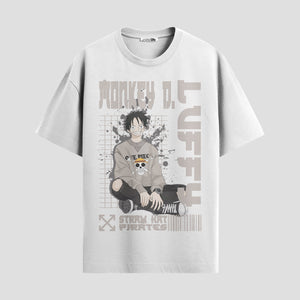 Playera urbana de anime y gaming ExtraLife MX, corte Standard Fit unisex ligero y transpirable en color Deep Black y Pure White, ropa de uso diario para gym y casual.