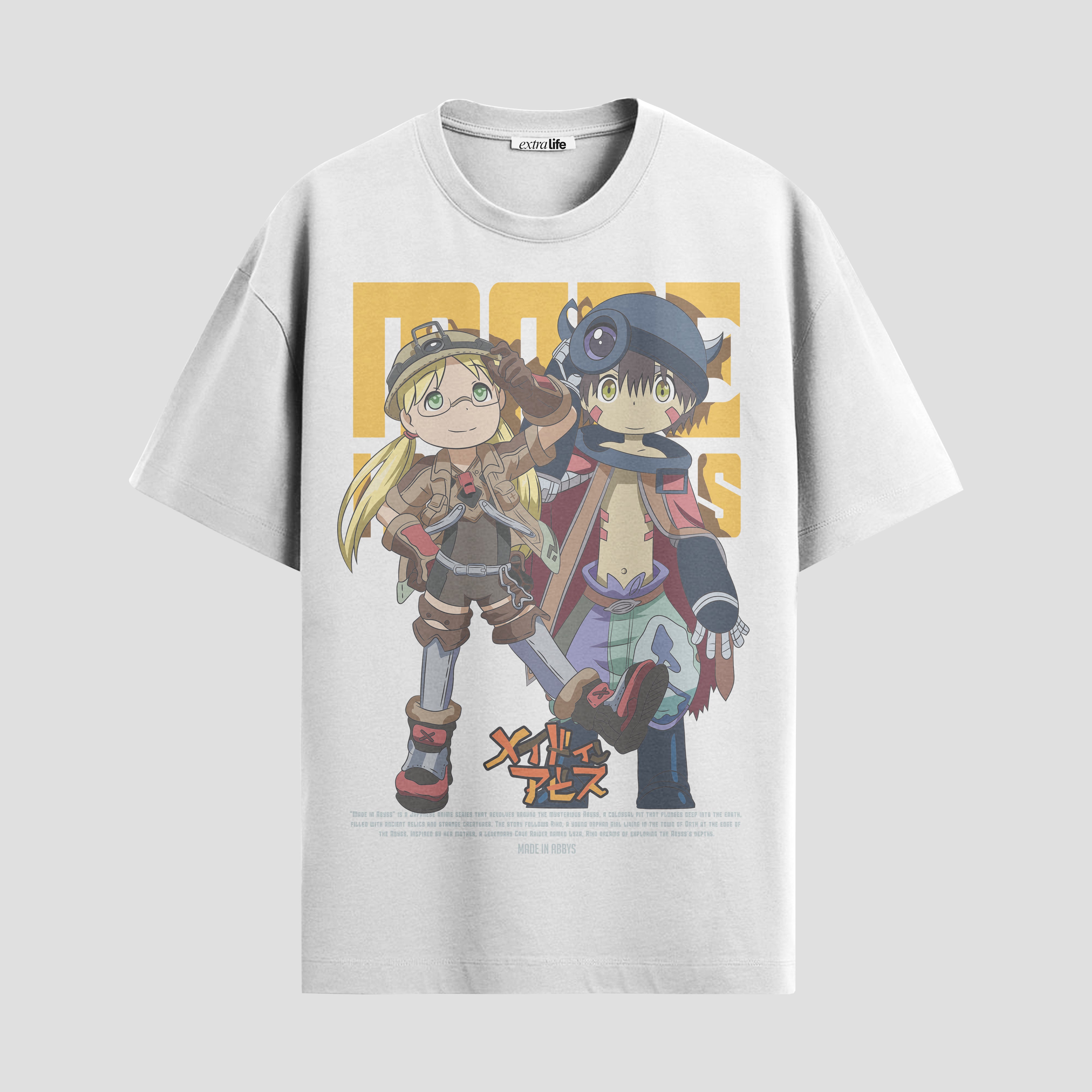 Playera urbana de anime y gaming ExtraLife MX, corte Standard Fit unisex ligero y transpirable en color Deep Black y Pure White, ropa de uso diario para gym y casual.