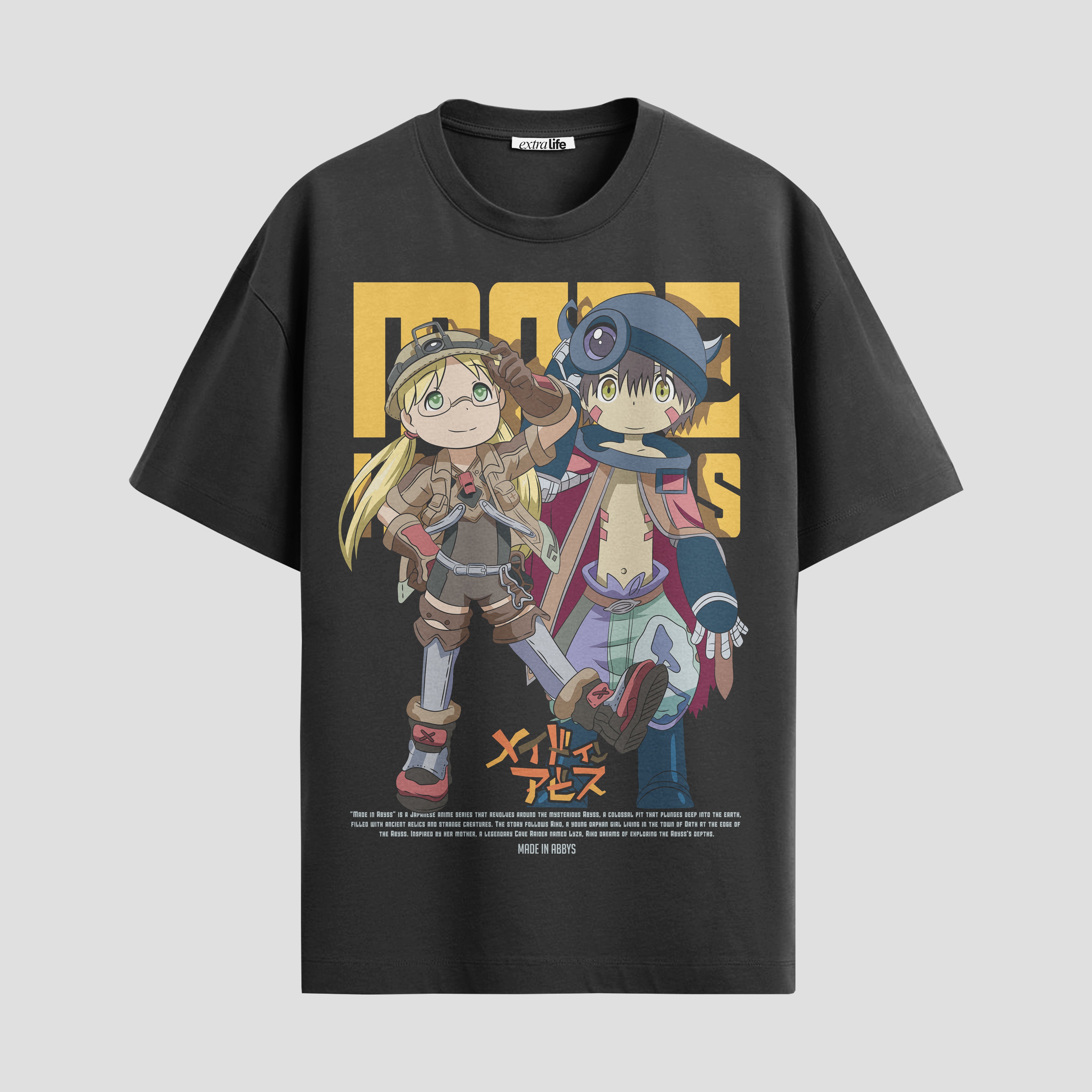 Playera urbana de anime y gaming ExtraLife MX, corte Standard Fit unisex ligero y transpirable en color Deep Black y Pure White, ropa de uso diario para gym y casual.