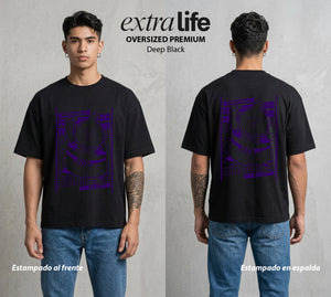 El Poder de las Esferas | El Terror Rosa #02189 - Playera Oversized Premium | Deep Black - Foto en modelo