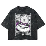 Playera streetwear premium de anime y gaming ExtraLife MX, corte boxy deluxe mineral wash heavyweight en color Acid Wash, moda urbana mexicana de culto.