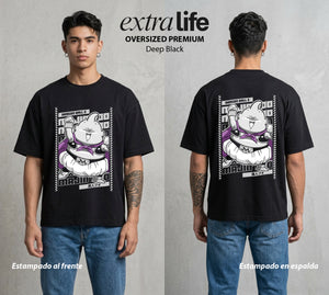 El Poder de las Esferas | Dulce y Destructivo #02190 - Playera Oversized Premium | Deep Black - Foto en modelo