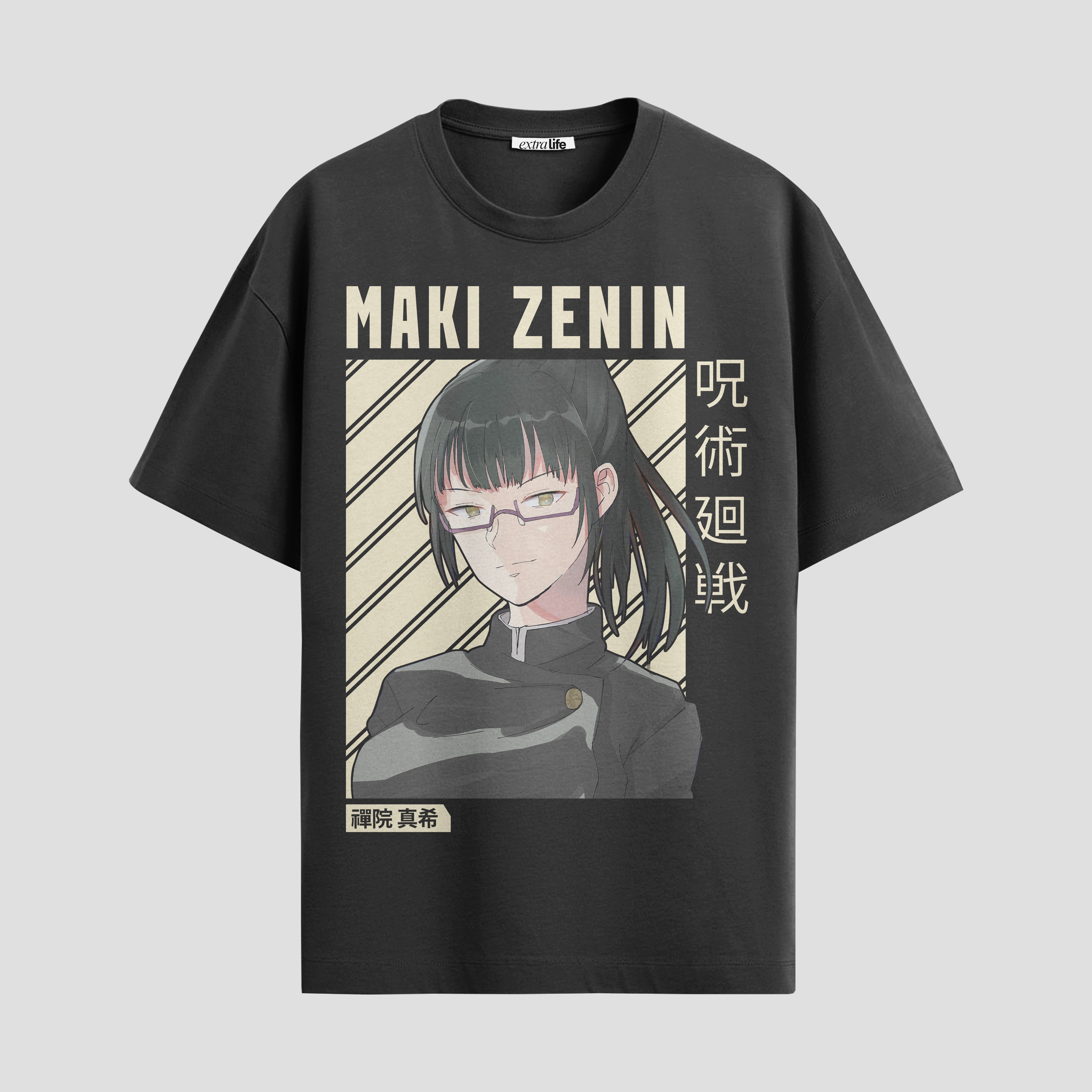 Playera urbana de anime y gaming ExtraLife MX, corte Standard Fit unisex ligero y transpirable en color Deep Black y Pure White, ropa de uso diario para gym y casual.